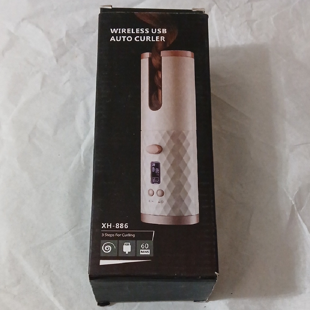Wireless USB Auto Curler With Case, Comb, Clips